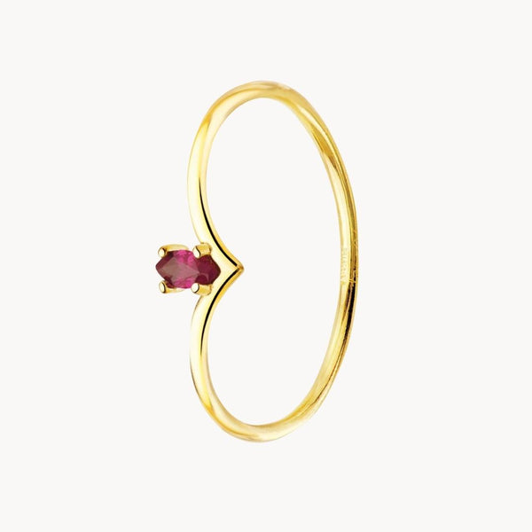 Anillo Oro 18 kt con rubi Paule
