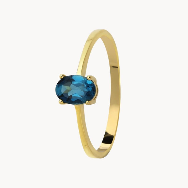 Anillo Oro 18kt con topacio london blue Stella