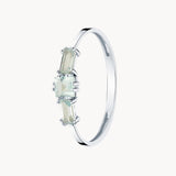 Anillo Oro blanco 18kt con topacios azules Agathe