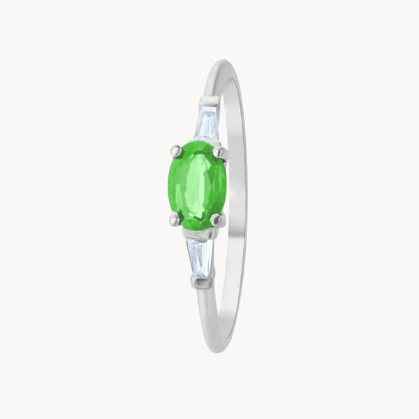 Anillo Oro blanco 18kt esmeralda y diamantes Britt