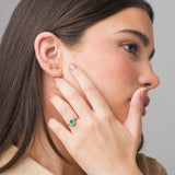 Anillo Oro blanco 18 kilates esmeralda y diamantes Diane