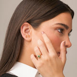 Anillo de Oro 18kt esmeralda y doble orla de diamantes Naomi