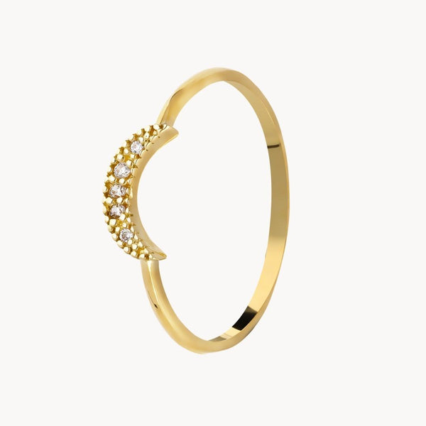 Anillo Oro 18kt luna con circonitas Selma