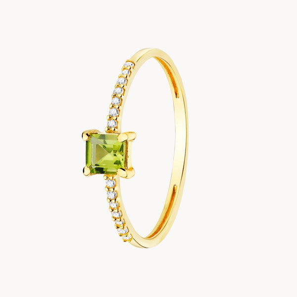 Anillo Oro 18kt olivino y diamantes Vera
