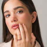 Anillo de Oro blanco 18kt rubies y diamantes Aaren