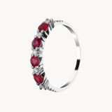Anillo Oro blanco 18kt rubies y diamantes Aaren