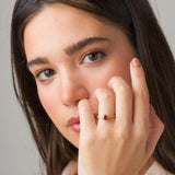 Anillo de Oro blanco 18kt rubi y diamantes Maurine