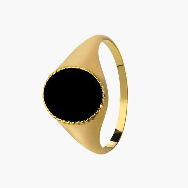 anillo sello Oro 18 kt con onix Martina