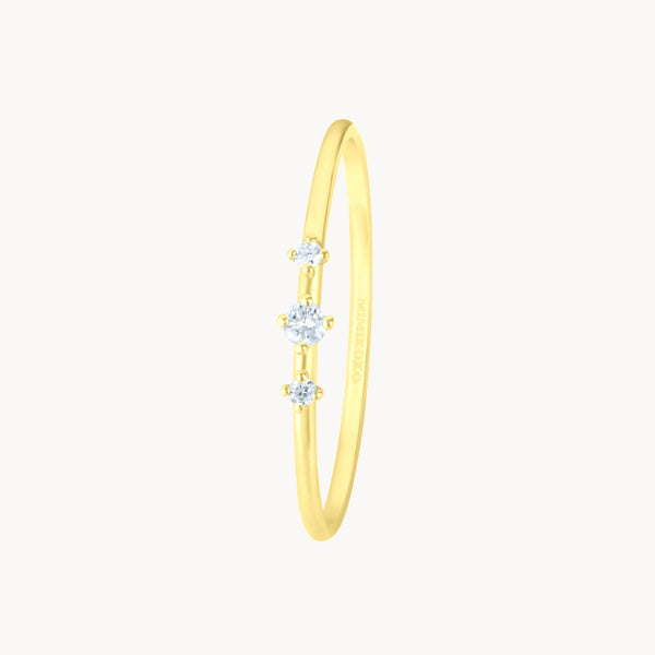 Anillo Oro 18kt trio con diamantes Gisela