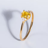 Anillo Oro 18 kt con turmalina verde cabujon y diamantes Allegra