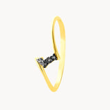 Anillo Oro 18 kilates con diamantes negros Zaira