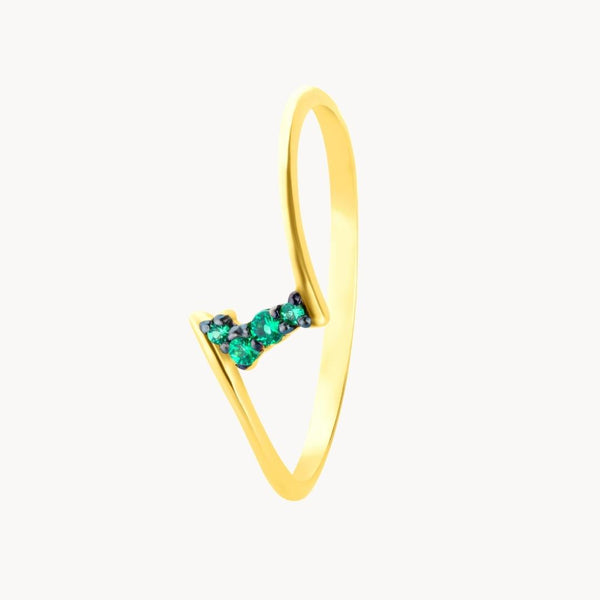 Anillo Oro 18 kilates con esmeraldas Zaira