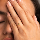 Anillo Oro 18 kilates esmeraldas Zaira