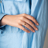 Anillo Oro 18 kt con turmalina verdelita y diamantes Amaranta