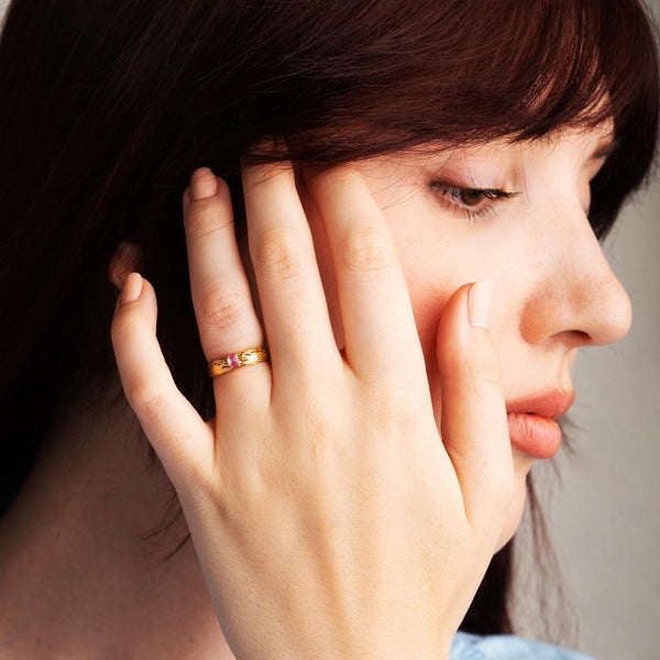Anillo Oro 18 kt con zafiro rosa Giuliana