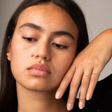 Anillo Oro 18 kt olivino y diamantes Birthday Stone agosto