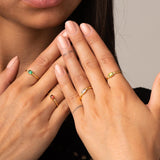 Anillo Oro 18 kilates piedras de color y diamantes Birthday Stone