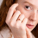 Anillo Oro 18 kilates rubelita diamantes Palmira