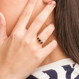 Anillo Oro 18 kt zafiros y diamantes Anina