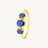 Anillo Oro 18 kilates zafiros y diamantes Anina