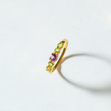 Anillo Oro 18kt amatista y olivinos Faina