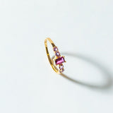 RING PINK TOPAZ AND AMETHYSTS FERAY