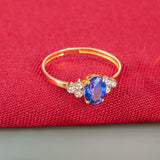 Anillo Oro amarillo 18kt zafiro y diamantes Beki