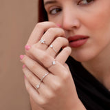 Anillo Oro blanco 18 kt circonitas Vita