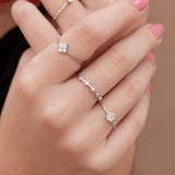 Anillo Oro blanco 18 kilates circonitas Vita