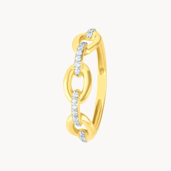 Anillo eslabones Oro 18 kilates con circonitas Clelia
