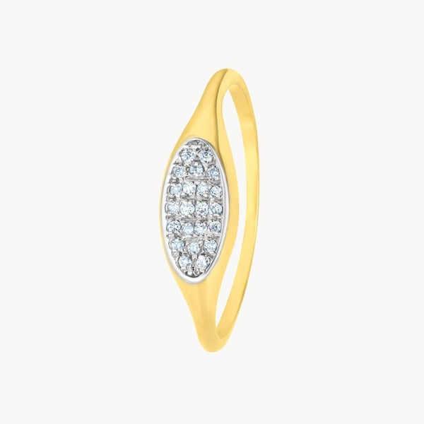 Anillo sello Oro bicolor 18 kilates con diamantes Tullia