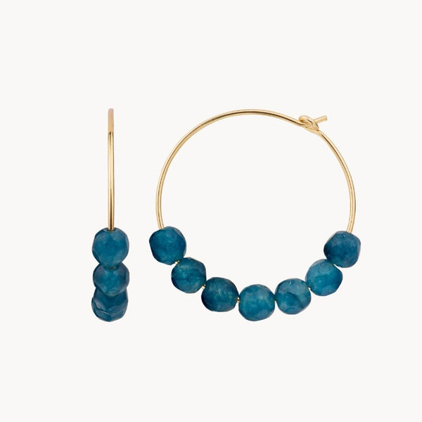 Aros Oro 18 kilates con agatas azules Idaira