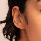 Aros Oro 18 kt circonita morada Micaela