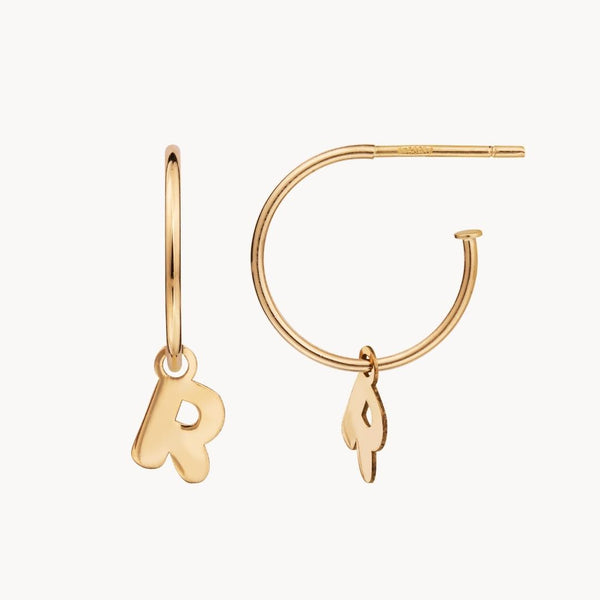Aros Oro 18 kilates con inicial