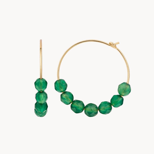 Aros Oro 18kt con ágatas verdes Idaira