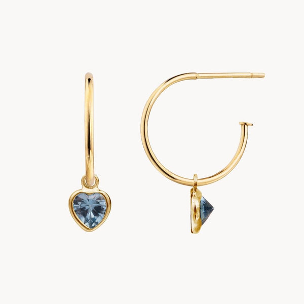 Aros Oro 18kt con circonita azul corazon Nicola