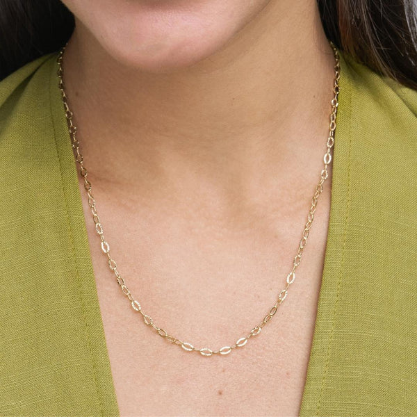 Cadena Oro 18kt hueca tipo forsat y tallada Dakota