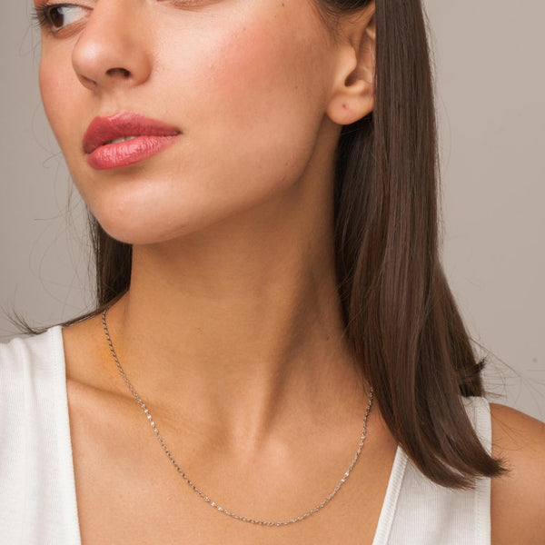 Cadena Oro blanco 18kt maciza diamantada Siena