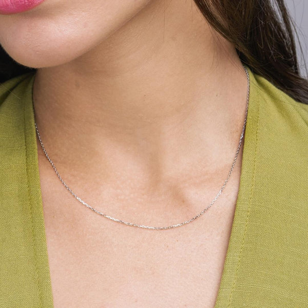 Cadena Oro blanco 18kt maciza forsat Ona