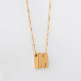 CADENA Y COLGANTE ORO 18 KILATES INICIAL LETRA M 2