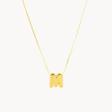 CADENA Y COLGANTE ORO 18 KILATES INICIAL LETRA M