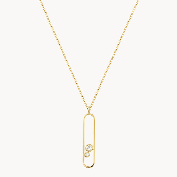Oval Bar Pendant with Diamonds Daniela