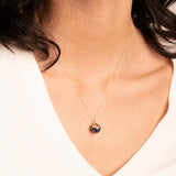 Colgante Oro 18kt bola del mundo con lapislazuli Cosima