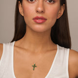 Colgante de Oro 18kt cruz circonitas de color Karasi