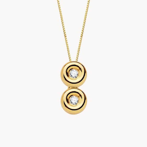 Colgante Oro 18kt doble chaton con diamantes Katya