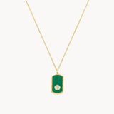 GREEN ENAMEL PENDANT WITH METIS DIAMONDS