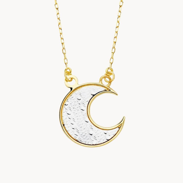 Colgante Oro bicolor 18kt luna Manara