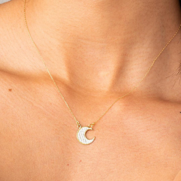 Colgante Oro bicolor 18kt con luna Manara