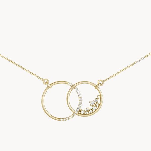 Collar Oro 18kt doble aro con diamantes Yaiza