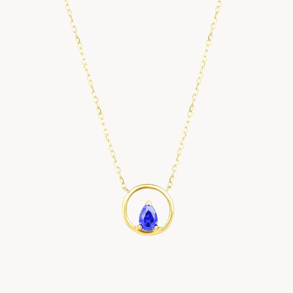 Colgante Oro 18 kilates aro con circonita azul Temis